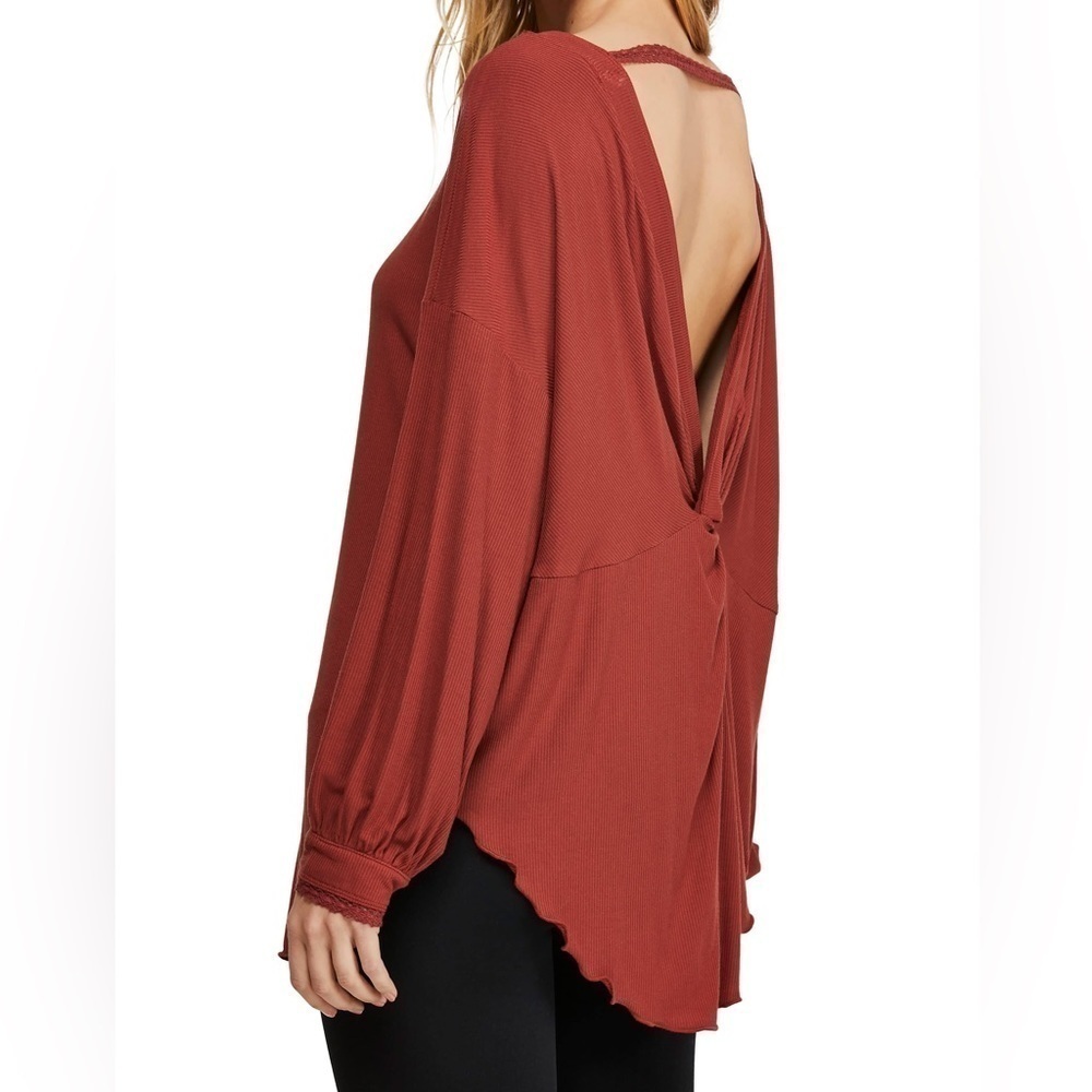 Free People size small rust red shimmy shake top low back